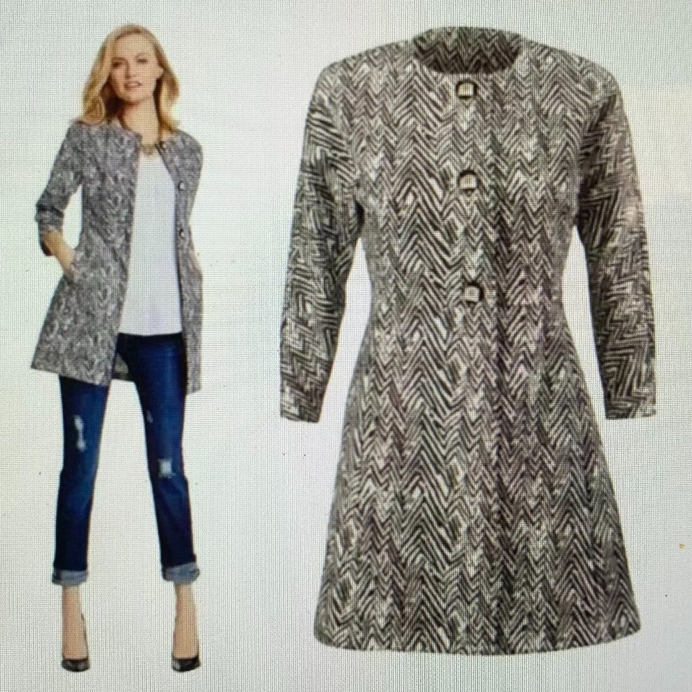 CAbi Ponte stretch jacket w/three-quarter length sleeves (L)